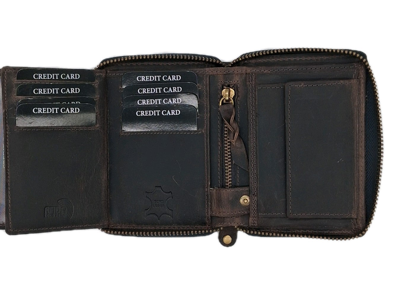 DARGELIS | Herren Geldbörse Leder | Portemonnaie Schwarz | Geldbeutel | Skorpion