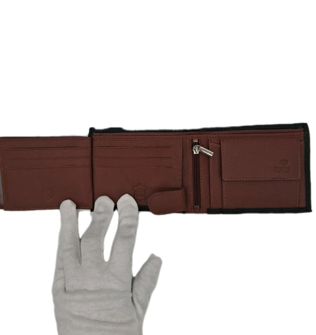 Slim Wallet Herren – Premium Echtleder, RFID, Handgefertigt, Schwarz