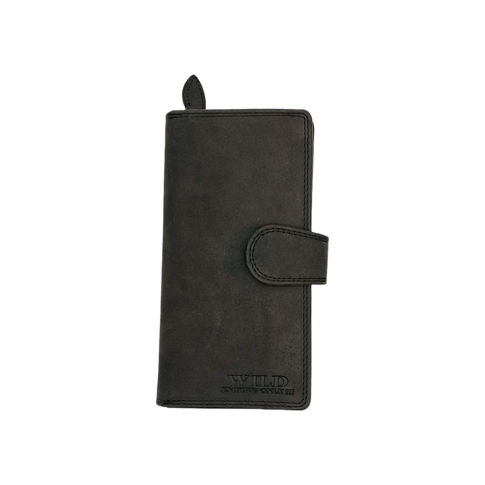 ​WILD Langbörse Organizer Leder Schwarz RFID Damen Herren | 11 Kartenfächer