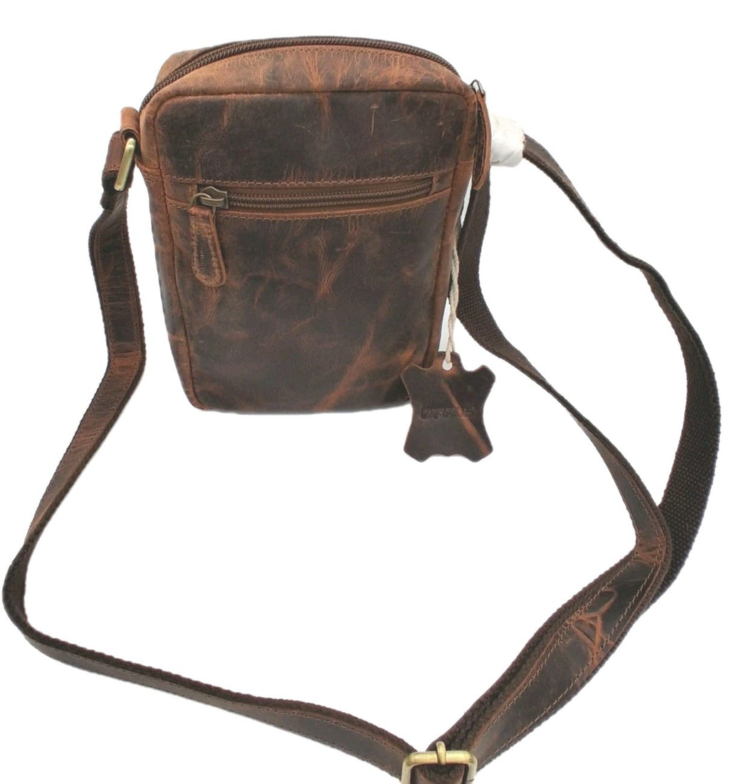 DARGELIS Messenger Bag Leder | Vintage Cognac | Umhängetasche |