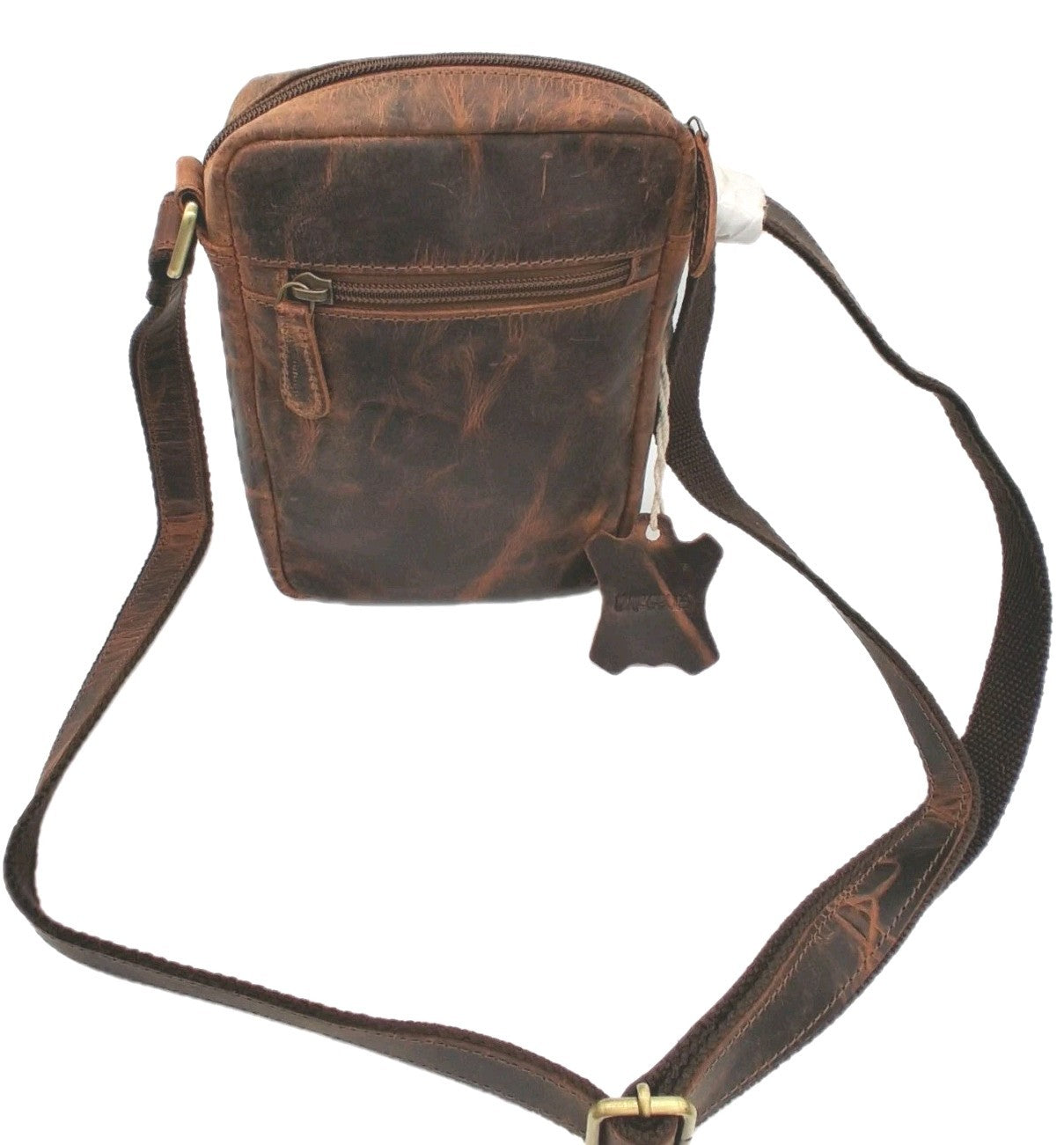 DARGELIS Messenger Bag Leder | Vintage Cognac | Umhängetasche |