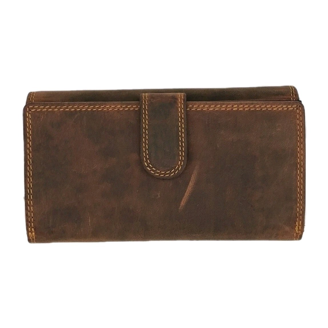 HUNTERS® Leder Organizer-Börse Braun Vintage | 10 Kartenfächer | Akkordeon-Fach