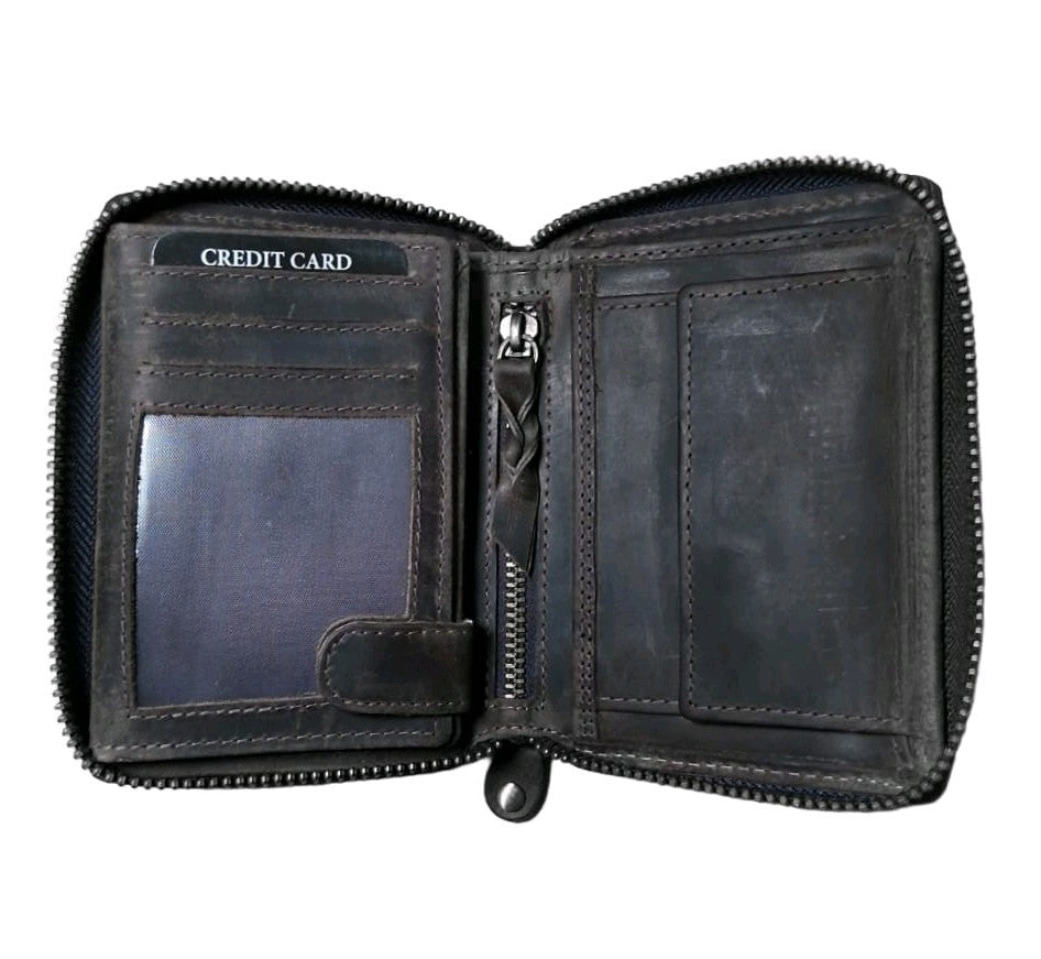 DARGELIS | Herren Geldbörse Leder | Portemonnaie Schwarz | Geldbeutel | Skorpion