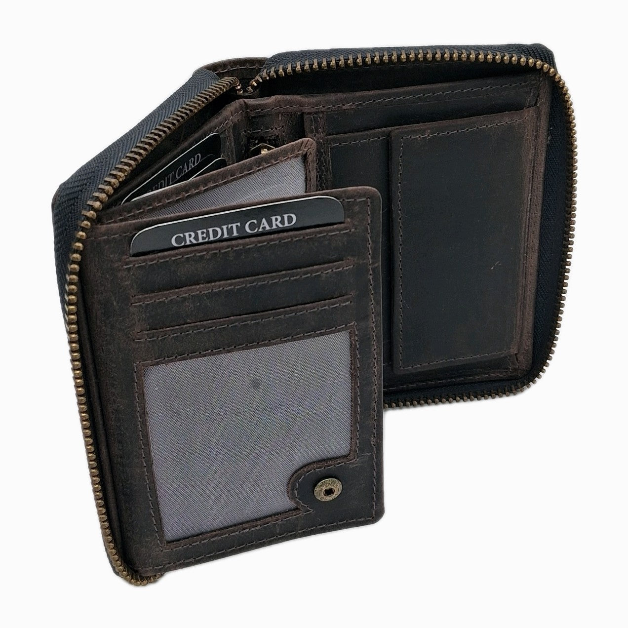 DARGELIS | Herren Geldbörse Leder | Portemonnaie Schwarz | Geldbeutel | Skorpion