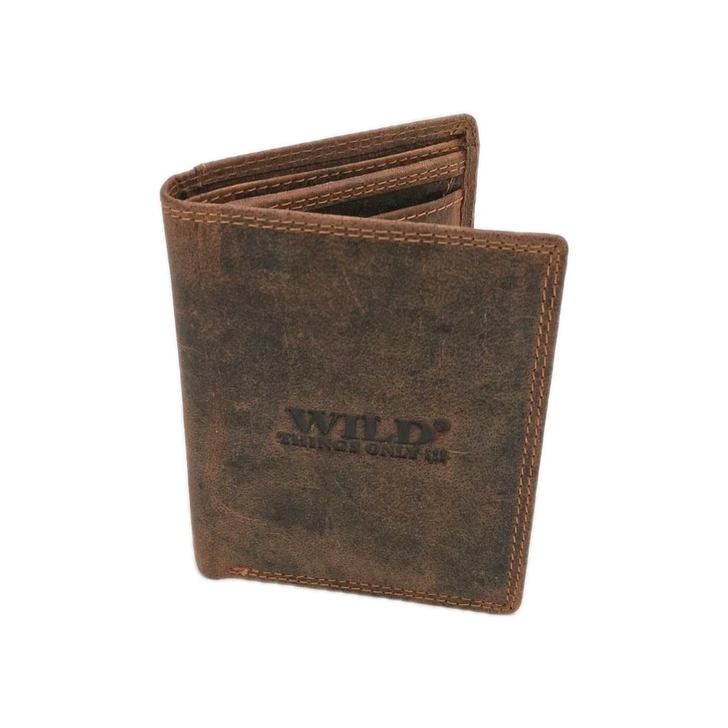 Slim Wallet Herren – Premium  echtes Büffelleder!! | RFID| Handgefertigt| Braun|