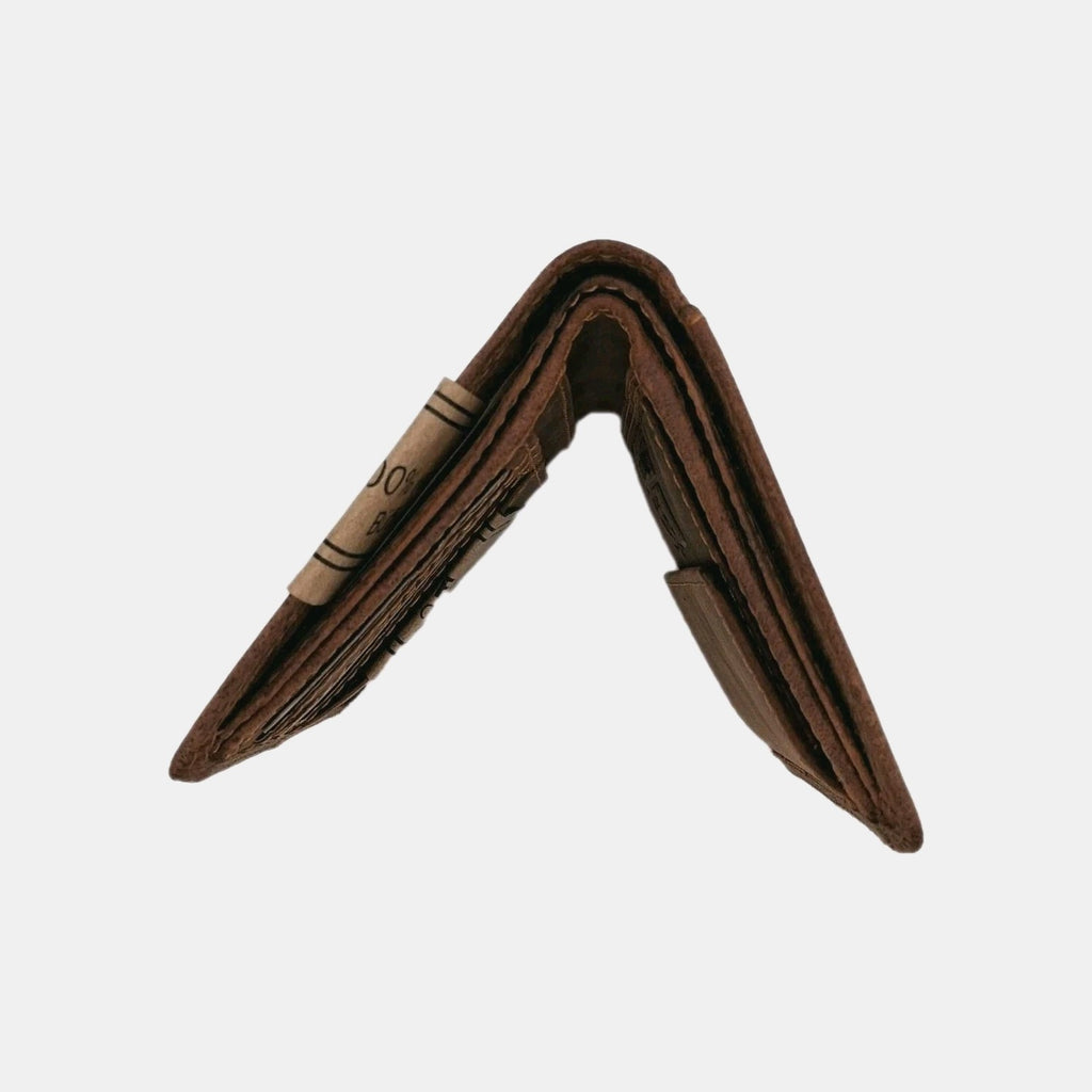 Slim Wallet Herren – Premium  echtes Büffelleder!! | RFID| Handgefertigt| Braun|