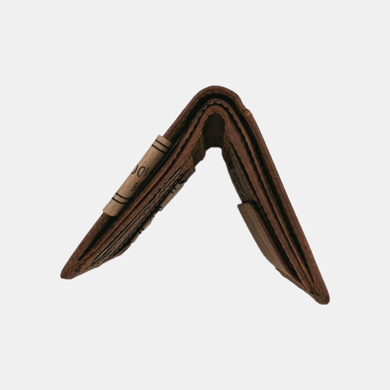 Slim Wallet Herren – Premium  echtes Büffelleder!! | RFID| Handgefertigt| Braun|