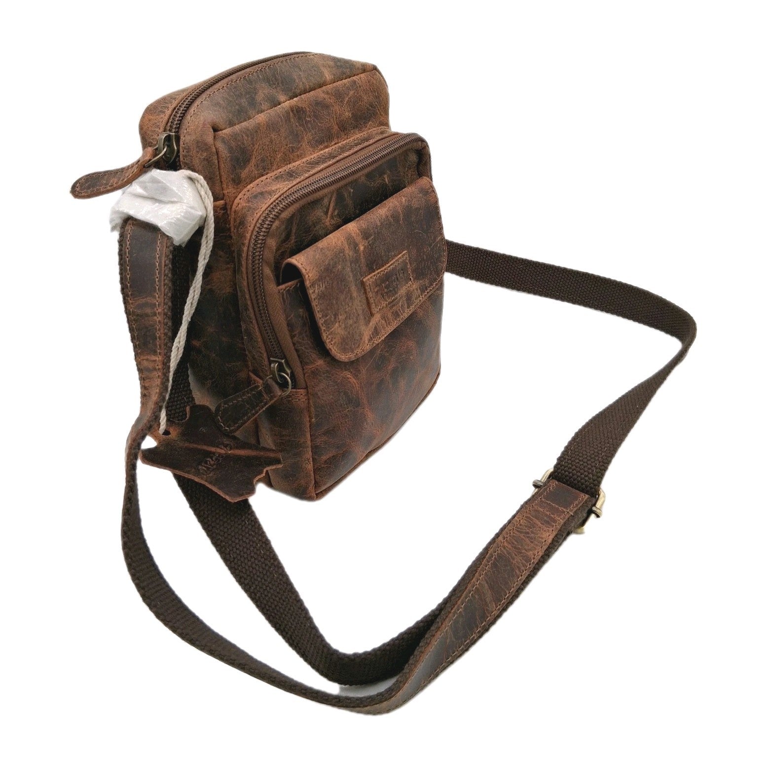 DARGELIS Messenger Bag Leder | Vintage Cognac | Umhängetasche |